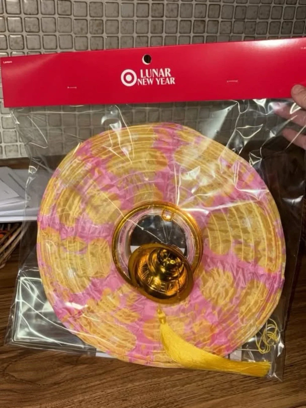 5/$10 Pink & Gold Paper Lantern - Decorative Hanging Party Accent